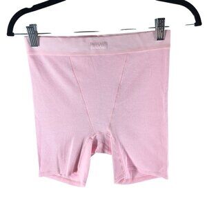 Skims Womens Cotton Rib Boxer Shorts Cherry Blossom Pink S